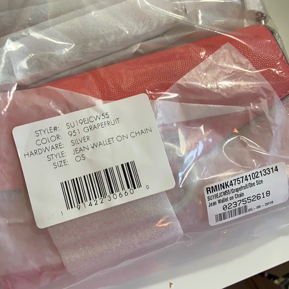 New Rebecca Minkoff Jean Wallet on chain Grapefruit - Picture 10 of 10